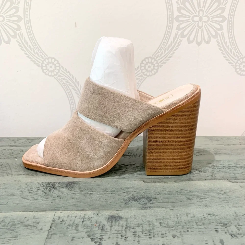 New Sol Sana Dice Mule Sandals Taupe 8.5 New